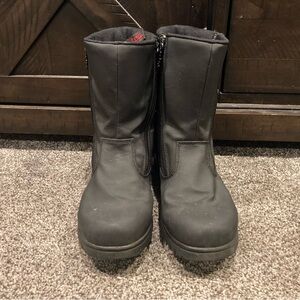 Totes Boots Womens Rosie+ Black 9M Winter Snow Double Zip Fleece Lined